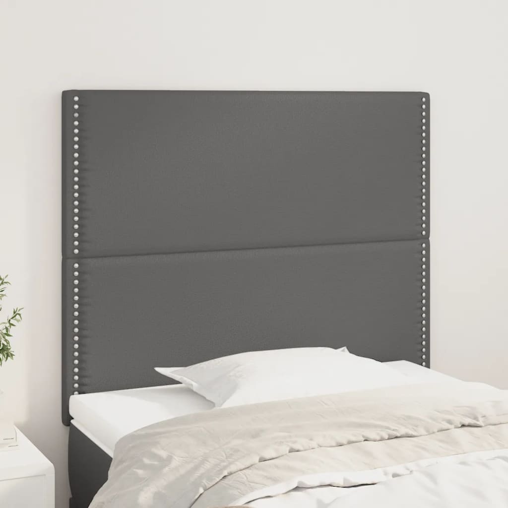 Hoofdbord grijs 90x5x118/128 cm kunstleer is nu te koop bij PeponiXL, paradijselijk wonen!