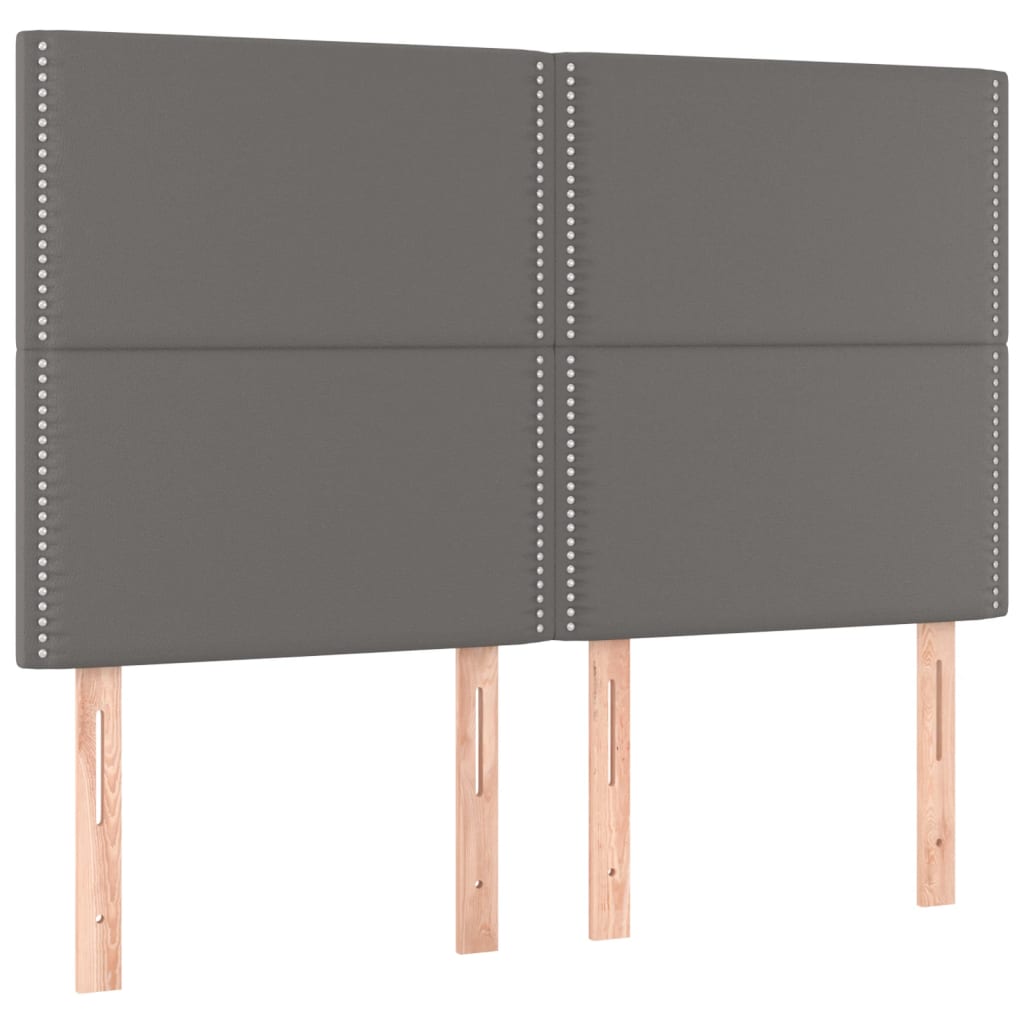 Hoofdbord grijs 144x5x118/128 cm kunstleer is nu te koop bij PeponiXL, paradijselijk wonen!