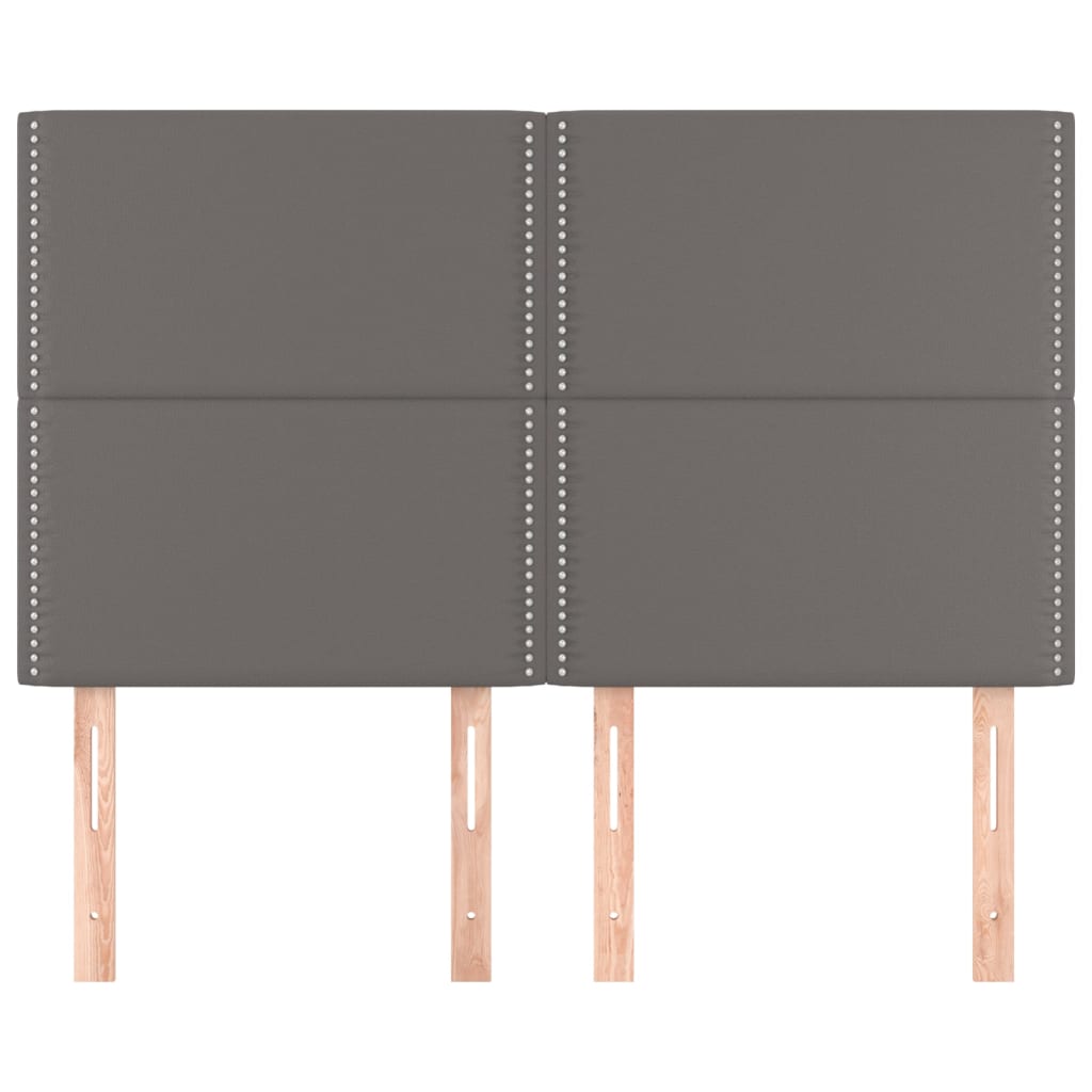 Hoofdbord grijs 144x5x118/128 cm kunstleer is nu te koop bij PeponiXL, paradijselijk wonen!