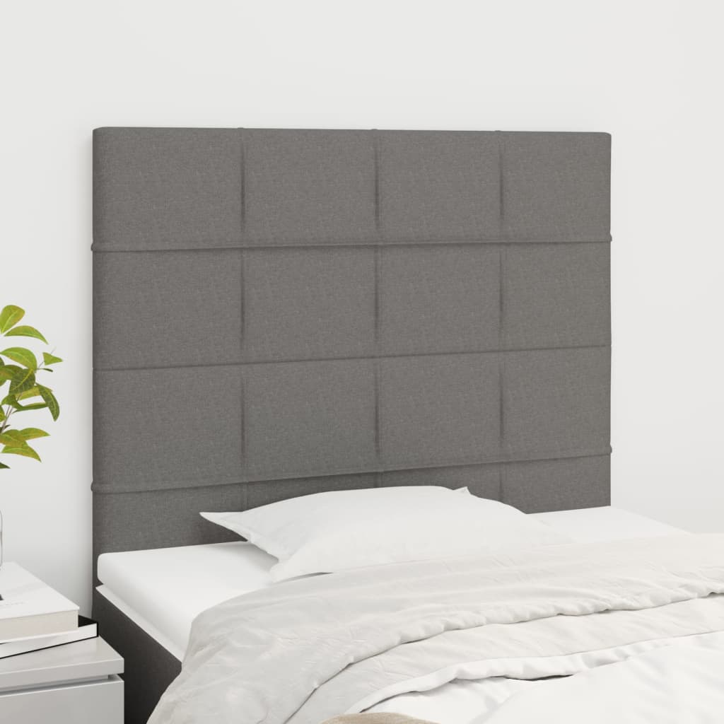 Hoofdbord donkergrijs 80x5x118/128 cm Stof is nu te koop bij PeponiXL, paradijselijk wonen!