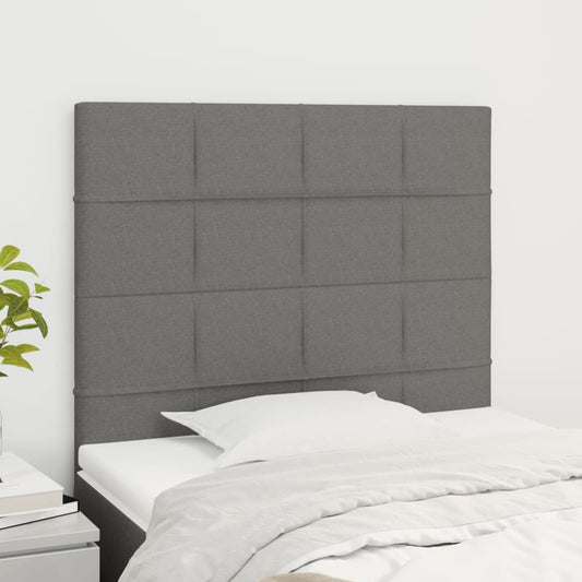Hoofdbord donkergrijs 100x5x118/128 cm Stof is nu te koop bij PeponiXL, paradijselijk wonen!