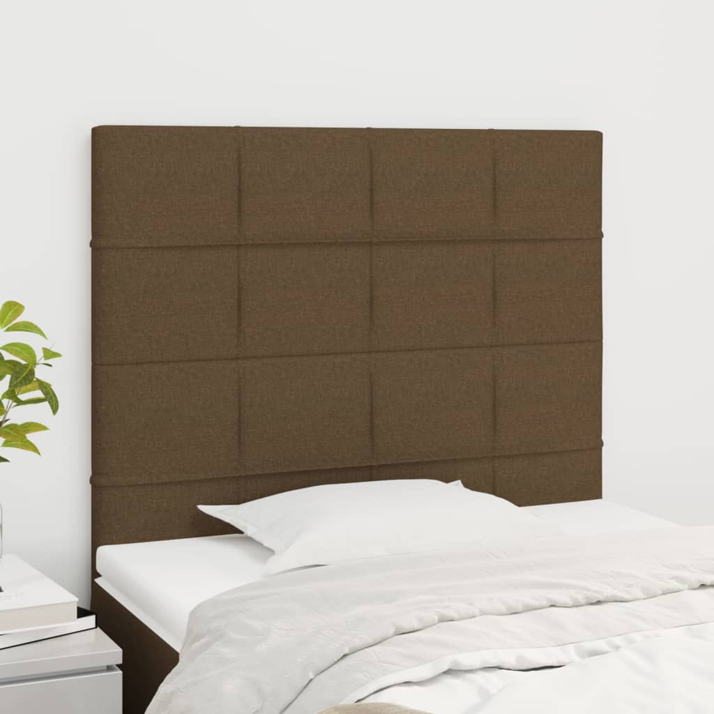 Hoofdbord donkerbruin 100x5x118/128 cm Stof is nu te koop bij PeponiXL, paradijselijk wonen!