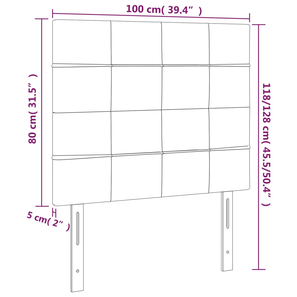 Hoofdbord taupe 100x5x118/128 cm Stof is nu te koop bij PeponiXL, paradijselijk wonen!