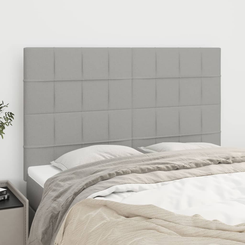 Hoofdbord lichtgrijs 144x5x118/128 cm stof is nu te koop bij PeponiXL, paradijselijk wonen!