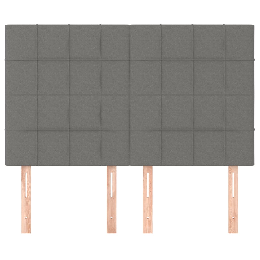 Hoofdbord donkergrijs 144x5x118/128 cm Stof is nu te koop bij PeponiXL, paradijselijk wonen!