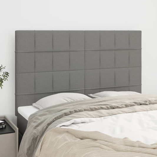 Hoofdbord donkergrijs 144x5x118/128 cm Stof is nu te koop bij PeponiXL, paradijselijk wonen!