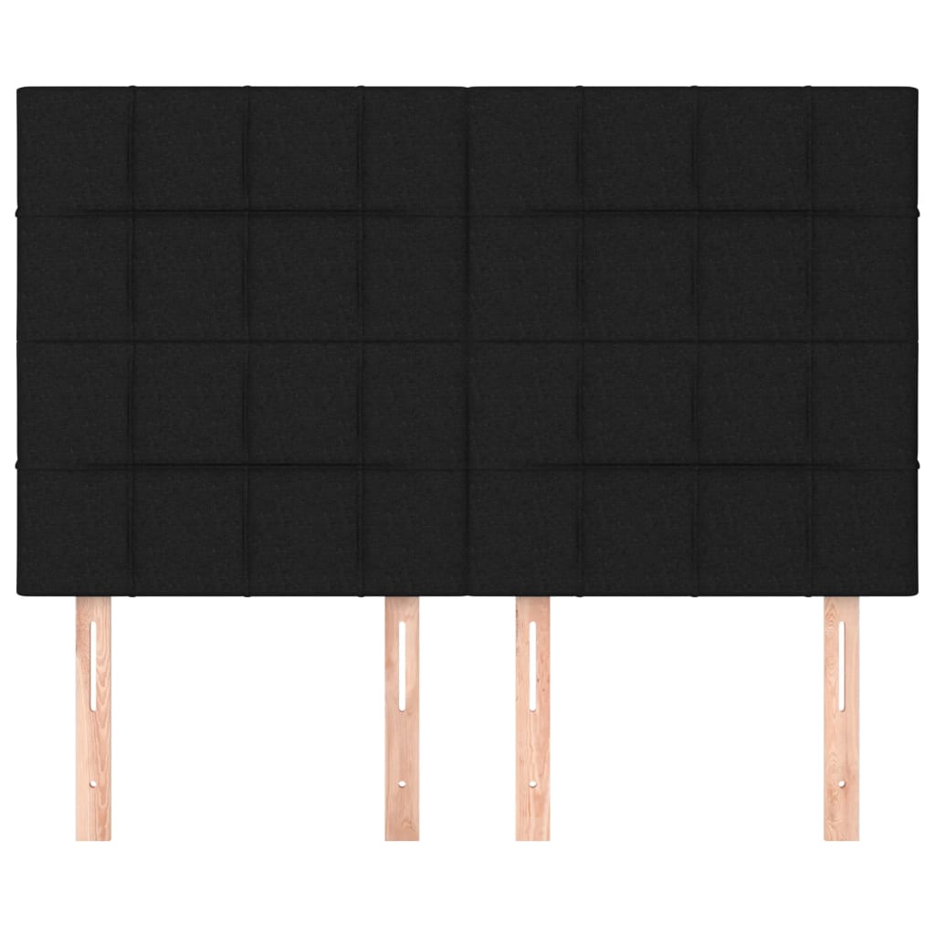 Hoofdbord zwart 144x5x118/128 cm stof is nu te koop bij PeponiXL, paradijselijk wonen!