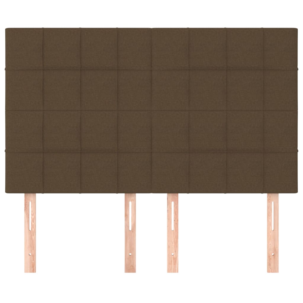 Hoofdbord donkerbruin 144x5x118/128 cm stof is nu te koop bij PeponiXL, paradijselijk wonen!