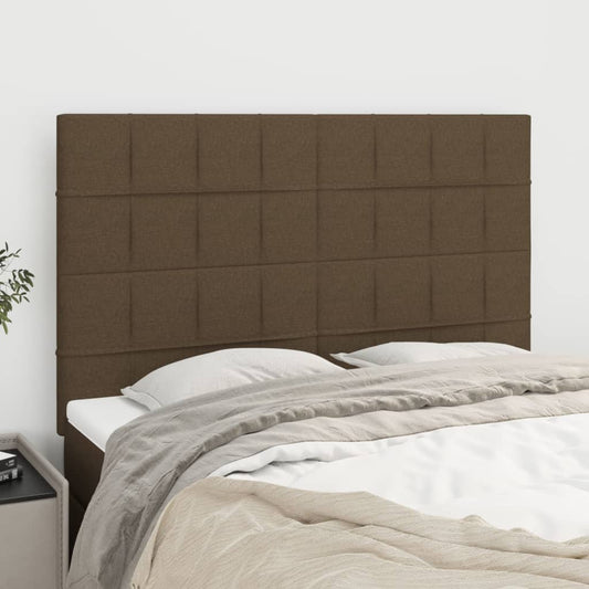 Hoofdbord donkerbruin 144x5x118/128 cm stof is nu te koop bij PeponiXL, paradijselijk wonen!