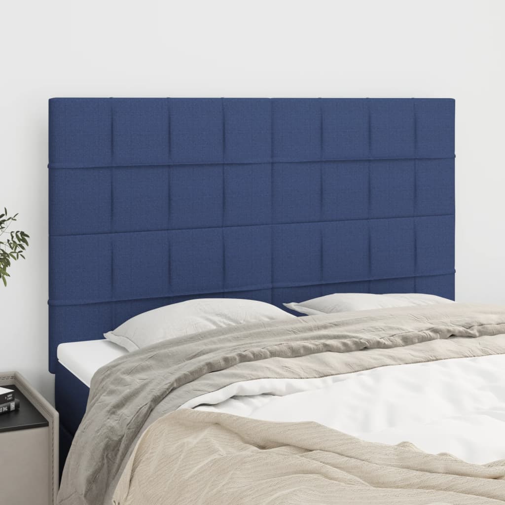 Hoofdbord blauw 144x5x118/128 cm stof is nu te koop bij PeponiXL, paradijselijk wonen!