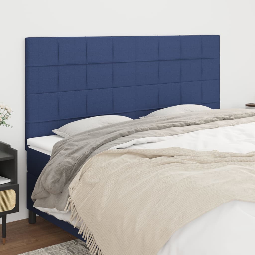 Hoofdbord blauw 160x5x118/128 cm stof is nu te koop bij PeponiXL, paradijselijk wonen!