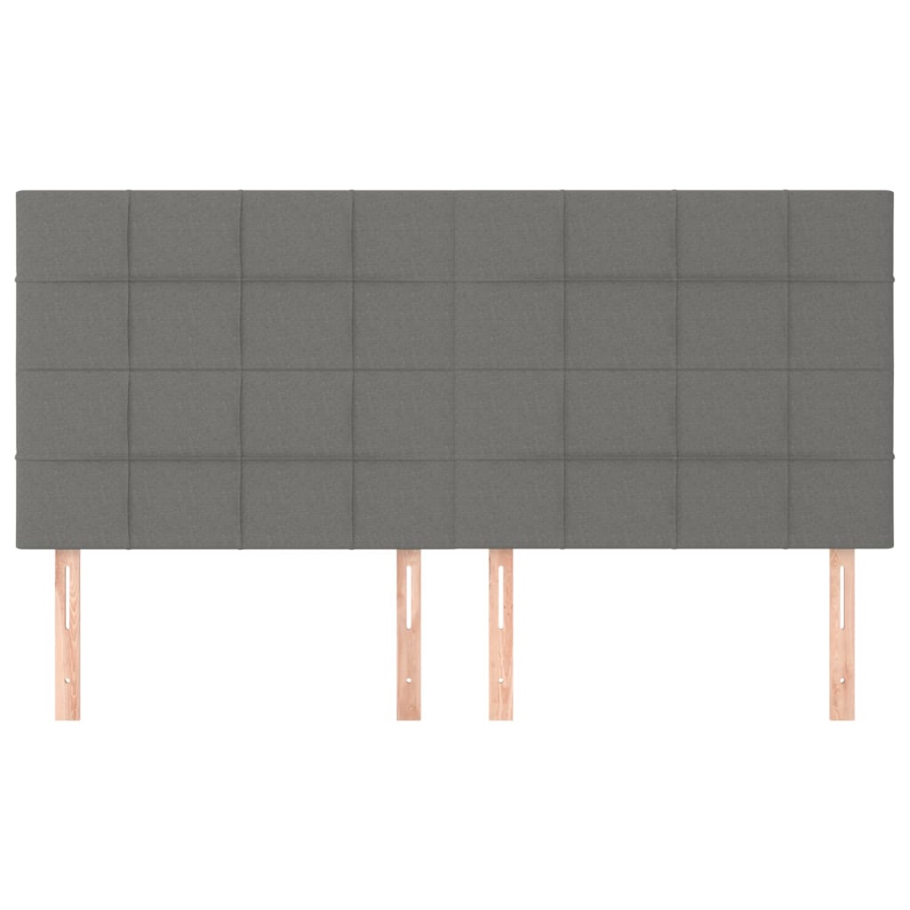 Hoofdbord donkergrijs 200x5x118/128 cm Stof is nu te koop bij PeponiXL, paradijselijk wonen!