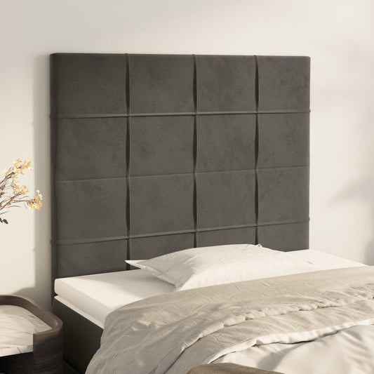 Hoofdbord donkergrijs 80x5x118/128 cm Fluweel is nu te koop bij PeponiXL, paradijselijk wonen!