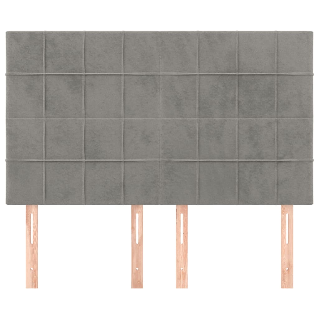 Hoofdbord lichtgrijs 144x5x118/128 cm fluweel is nu te koop bij PeponiXL, paradijselijk wonen!