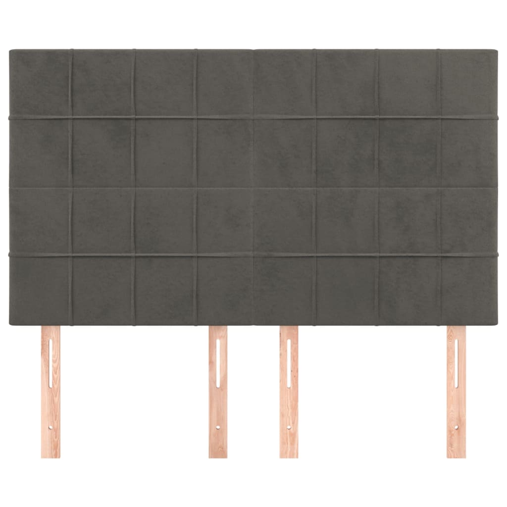 Hoofdbord donkergrijs 144x5x118/128 cm Fluweel is nu te koop bij PeponiXL, paradijselijk wonen!