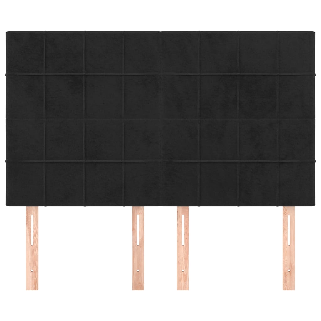 Hoofdbord zwart 144x5x118/128 cm fluweel is nu te koop bij PeponiXL, paradijselijk wonen!