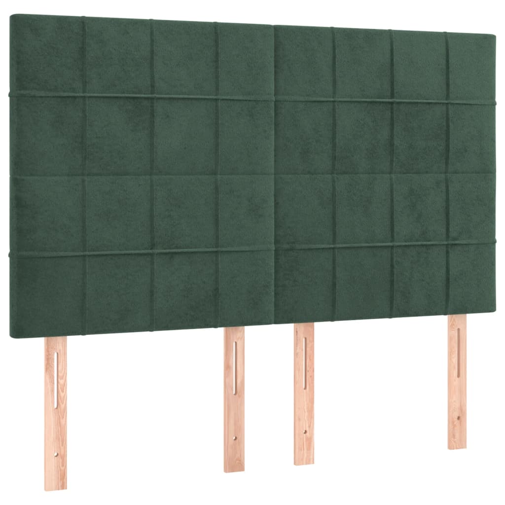 Hoofdbord donkergroen 144x5x118/128 cm fluweel is nu te koop bij PeponiXL, paradijselijk wonen!