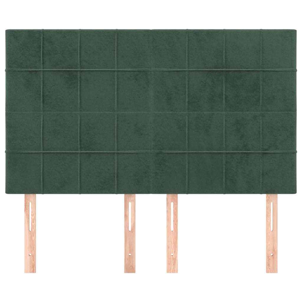 Hoofdbord donkergroen 144x5x118/128 cm fluweel is nu te koop bij PeponiXL, paradijselijk wonen!