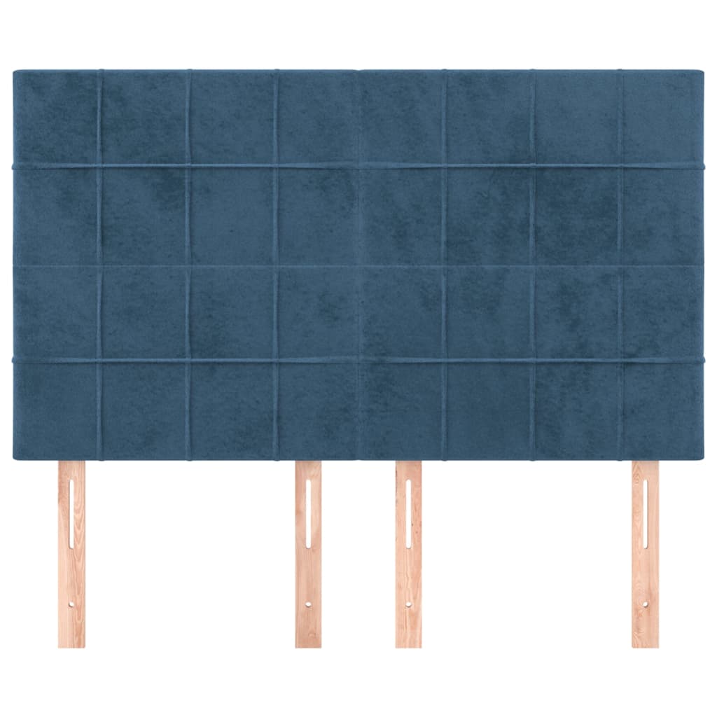 Hoofdbord donkerblauw 144x5x118/128 cm fluweel is nu te koop bij PeponiXL, paradijselijk wonen!