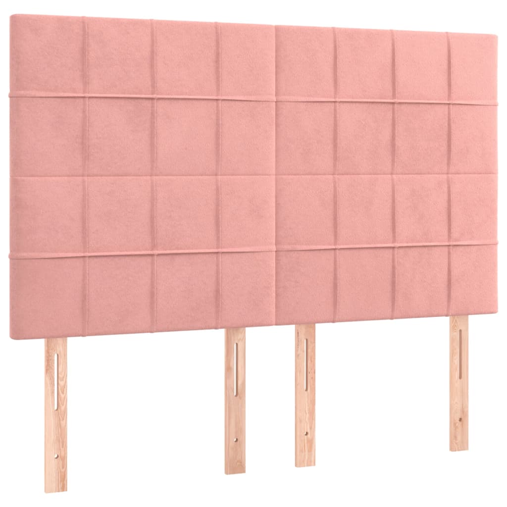 Hoofdbord roze 144x5x118/128 cm fluweel is nu te koop bij PeponiXL, paradijselijk wonen!