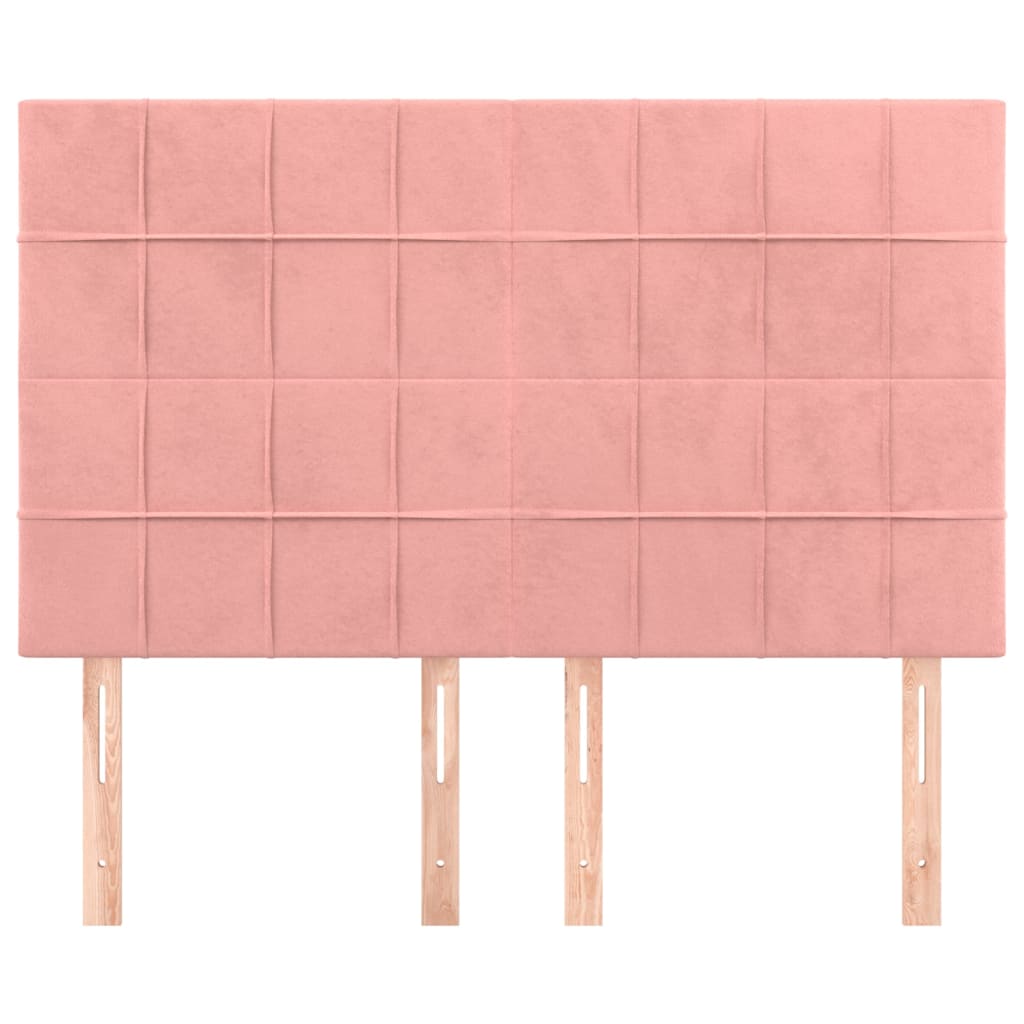 Hoofdbord roze 144x5x118/128 cm fluweel is nu te koop bij PeponiXL, paradijselijk wonen!