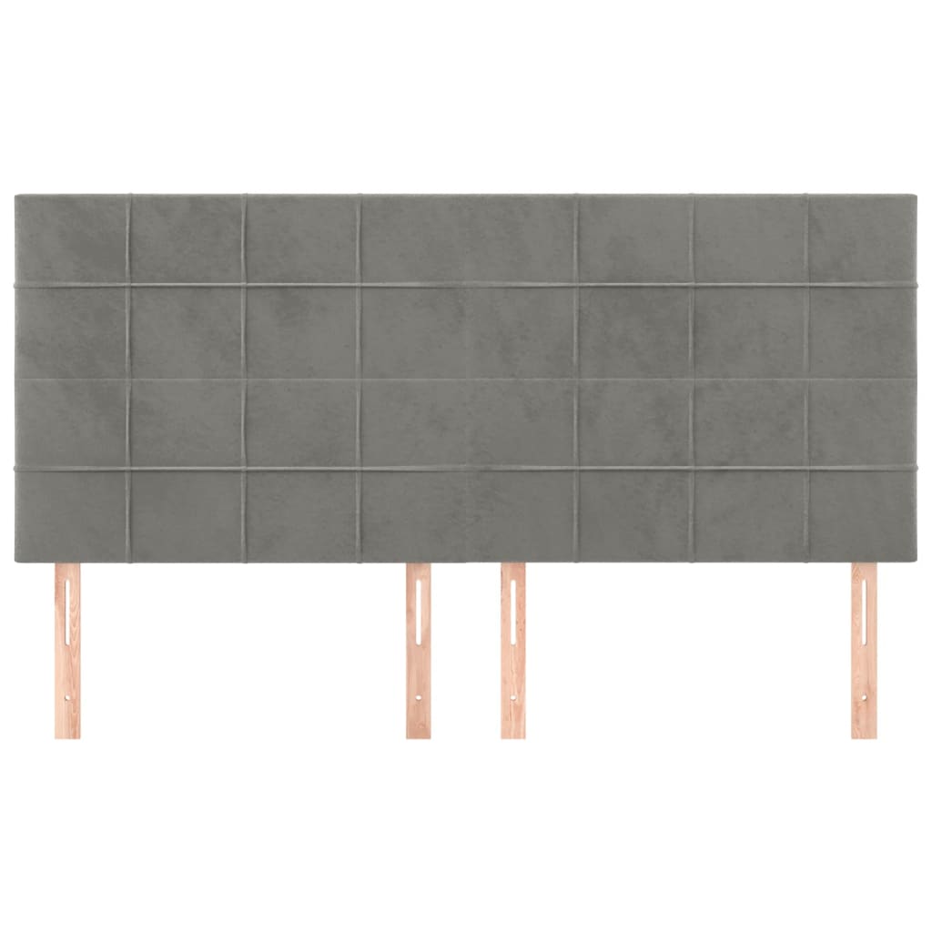 Hoofdbord lichtgrijs 160x5x118/128 cm fluweel is nu te koop bij PeponiXL, paradijselijk wonen!