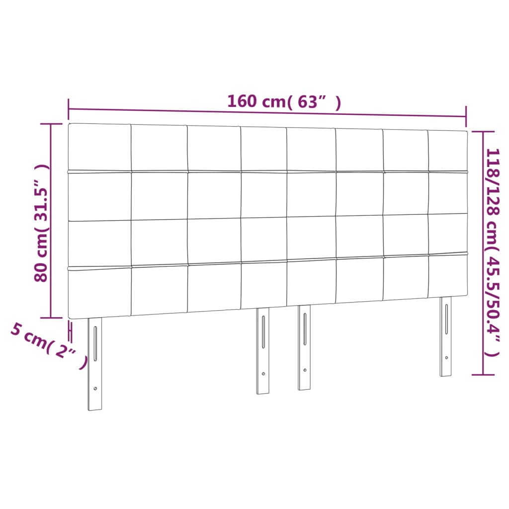 Hoofdbord donkergrijs 160x5x118/128 cm Fluweel is nu te koop bij PeponiXL, paradijselijk wonen!