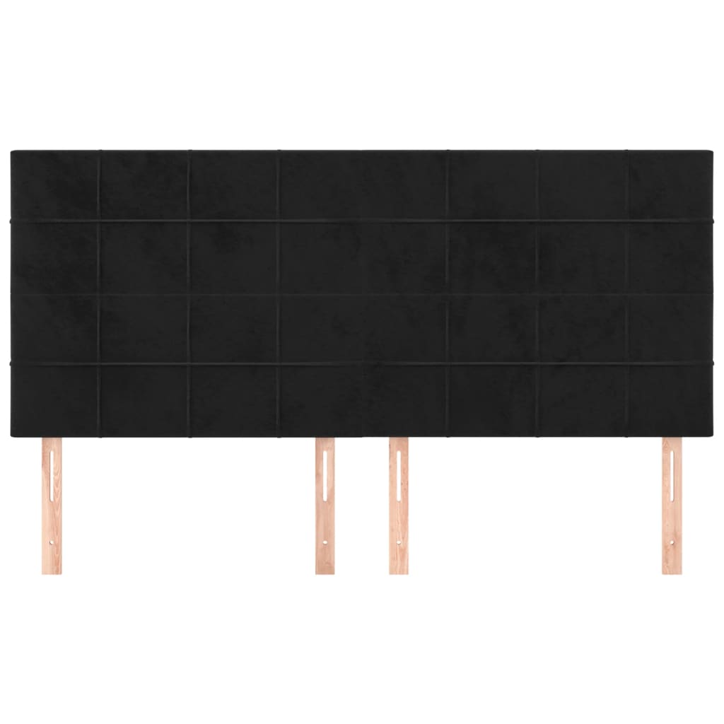 Hoofdbord zwart 160x5x118/128 cm fluweel is nu te koop bij PeponiXL, paradijselijk wonen!