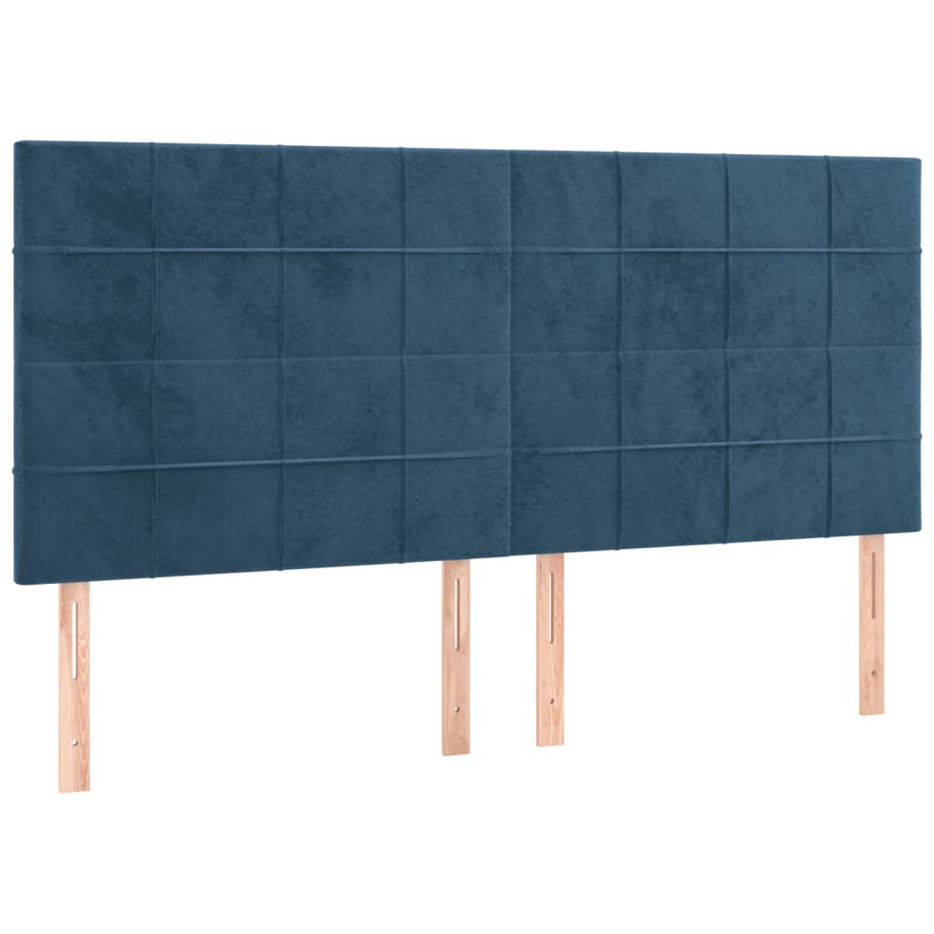 Hoofdbord donkerblauw 160x5x118/128 cm fluweel is nu te koop bij PeponiXL, paradijselijk wonen!
