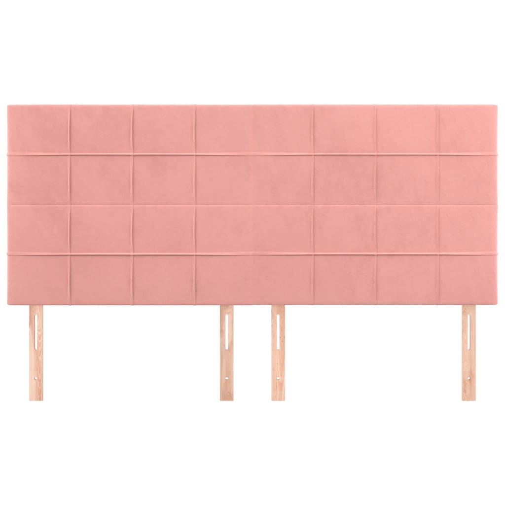 Hoofdbord roze 160x5x118/128 cm fluweel is nu te koop bij PeponiXL, paradijselijk wonen!