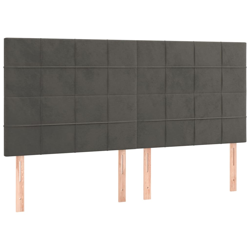 Hoofdbord donkergrijs 180x5x118/128 cm fluweel is nu te koop bij PeponiXL, paradijselijk wonen!