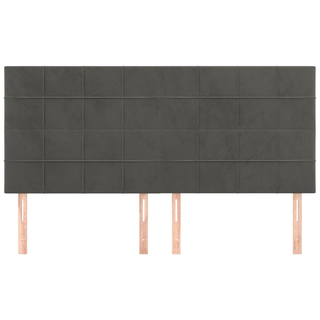 Hoofdbord donkergrijs 180x5x118/128 cm fluweel is nu te koop bij PeponiXL, paradijselijk wonen!