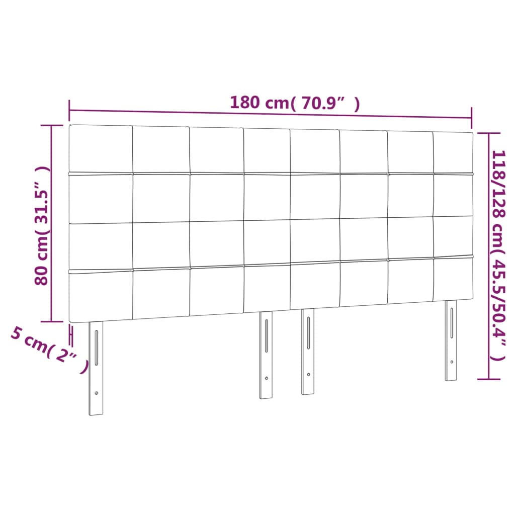 Hoofdbord donkergrijs 180x5x118/128 cm fluweel is nu te koop bij PeponiXL, paradijselijk wonen!
