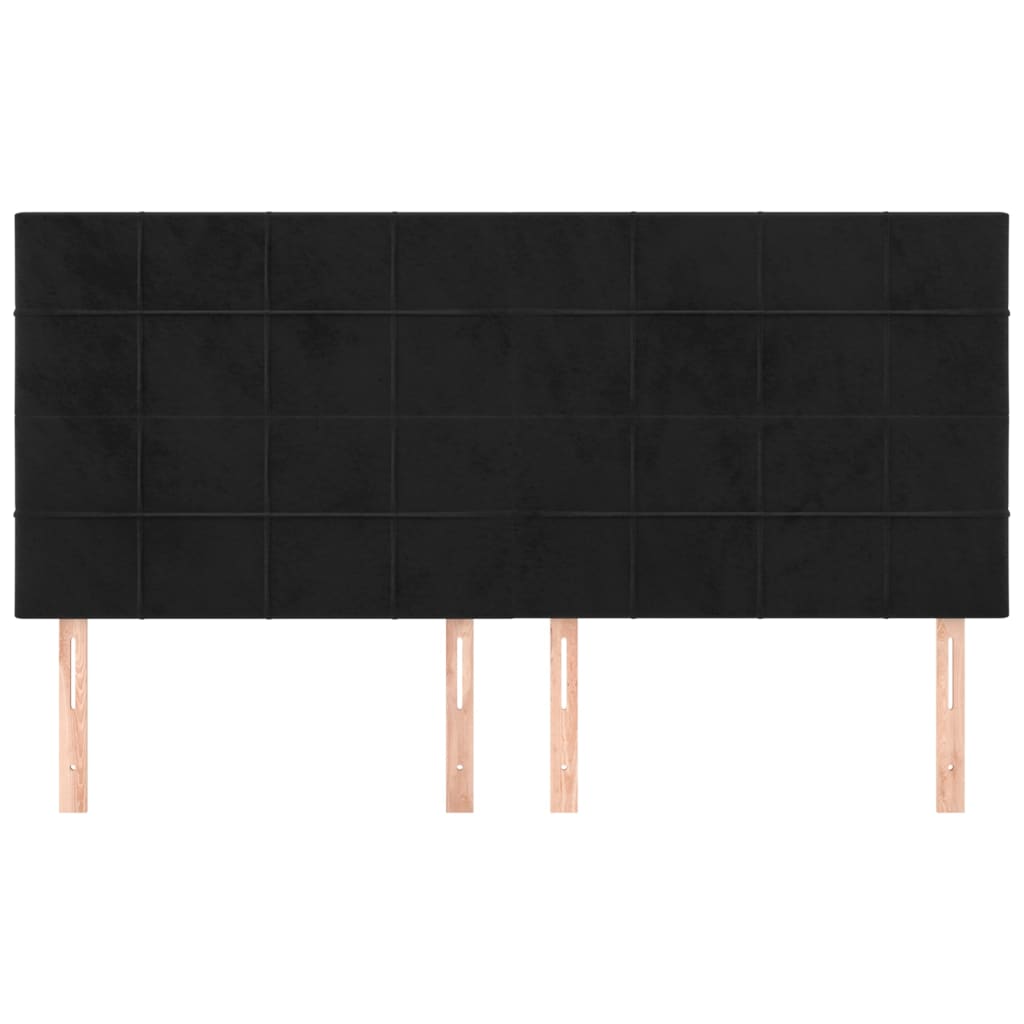 Hoofdbord zwart 180x5x118/128 cm fluweel is nu te koop bij PeponiXL, paradijselijk wonen!