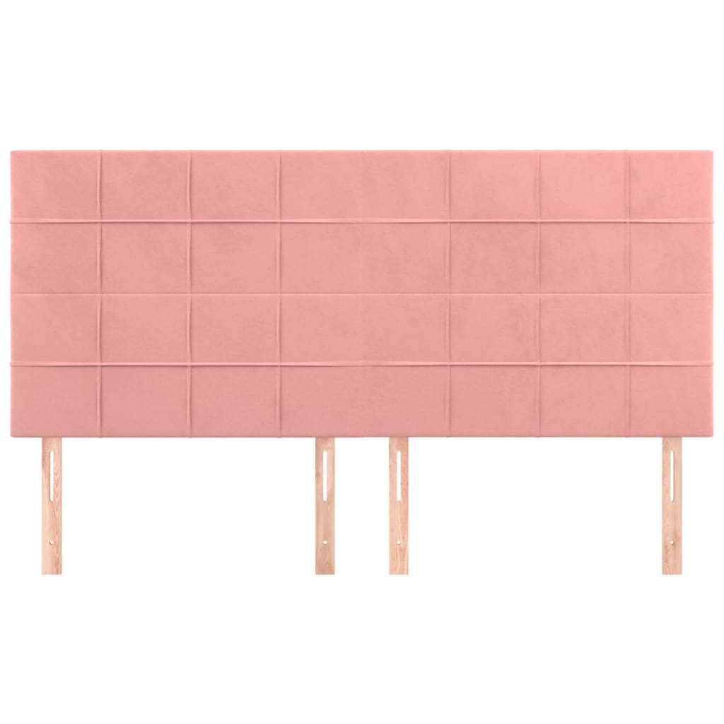 Hoofdbord roze 180x5x118/128 cm fluweel is nu te koop bij PeponiXL, paradijselijk wonen!