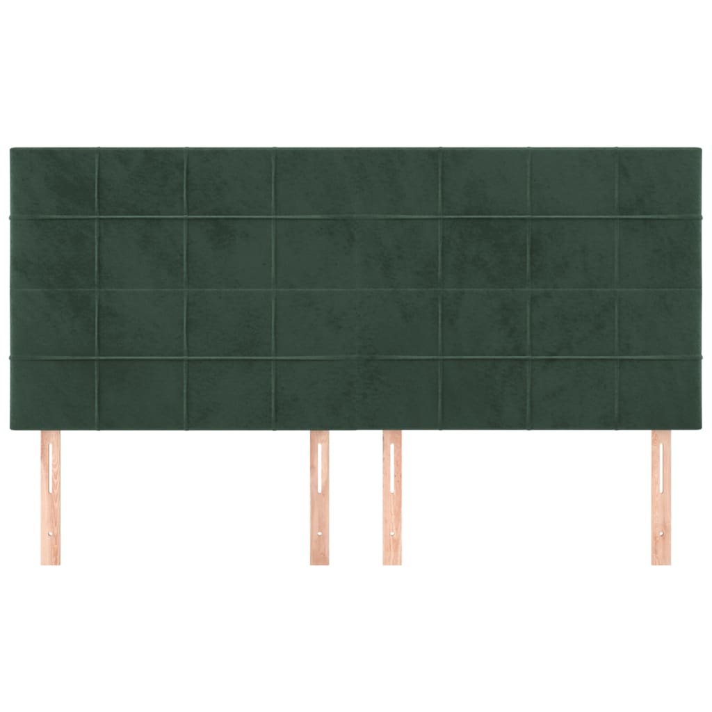 Hoofdbord donkergroen 200x5x118/128 cm fluweel is nu te koop bij PeponiXL, paradijselijk wonen!