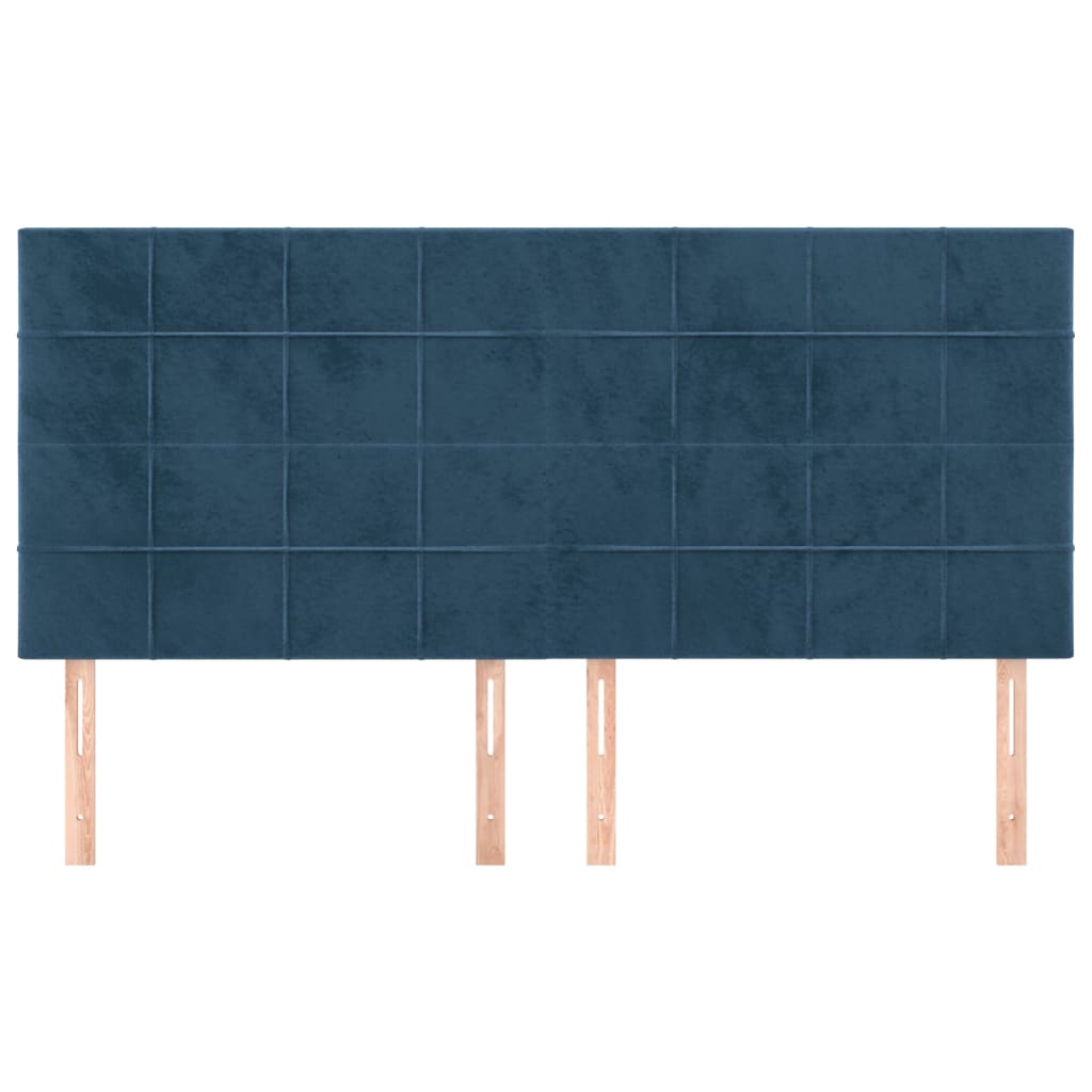 Hoofdbord donkerblauw 200x5x118/128 cm fluweel is nu te koop bij PeponiXL, paradijselijk wonen!