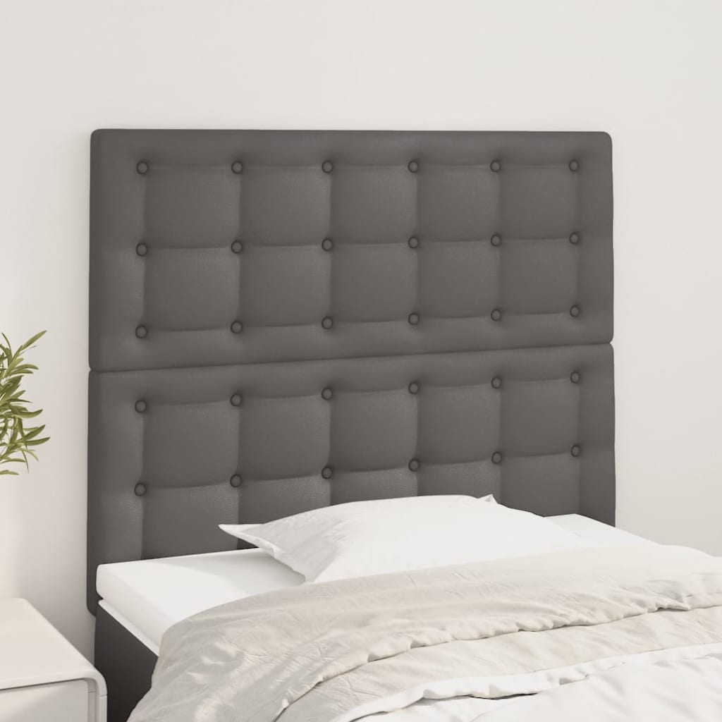 Hoofdbord grijs 80x5x118/128 cm kunstleer is nu te koop bij PeponiXL, paradijselijk wonen!