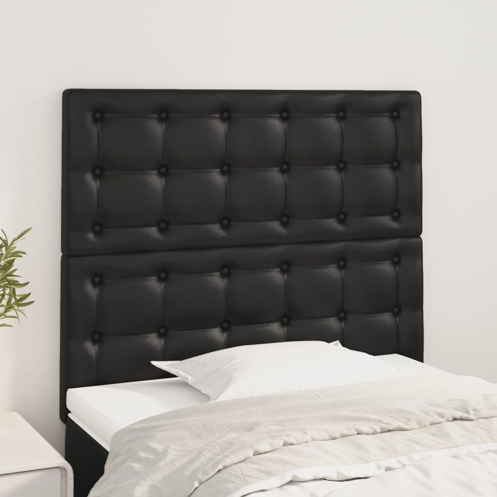 Hoofdbord zwart 90x5x118/128 cm kunstleer is nu te koop bij PeponiXL, paradijselijk wonen!