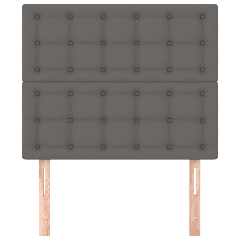 Hoofdbord grijs 90x5x118/128 cm kunstleer is nu te koop bij PeponiXL, paradijselijk wonen!