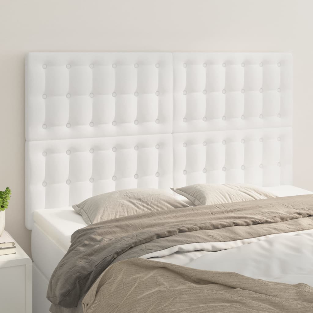 Hoofdbord wit 144x5x118/128 cm kunstleer is nu te koop bij PeponiXL, paradijselijk wonen!