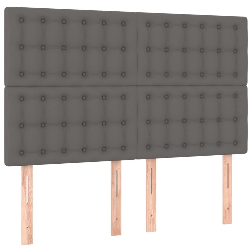 Hoofdbord grijs 144x5x118/128 cm kunstleer is nu te koop bij PeponiXL, paradijselijk wonen!