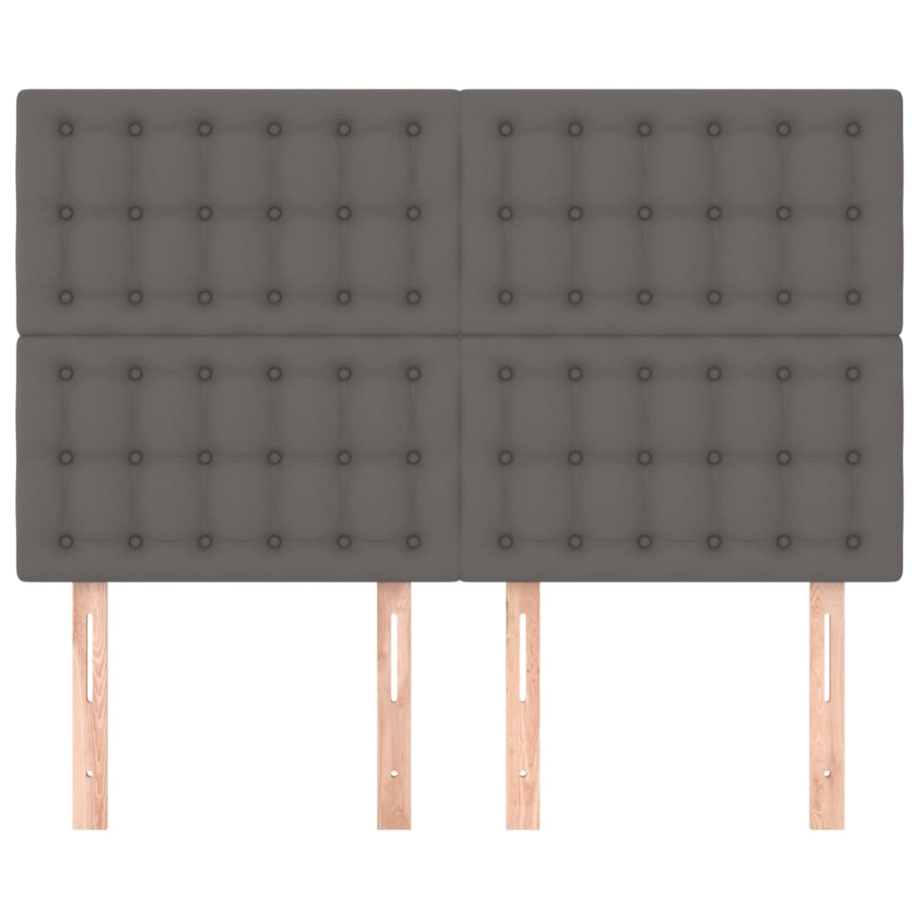 Hoofdbord grijs 144x5x118/128 cm kunstleer is nu te koop bij PeponiXL, paradijselijk wonen!