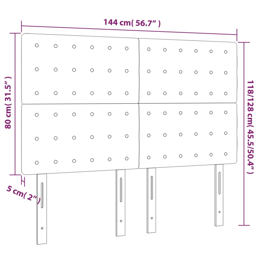 Hoofdbord cappuccino 144x5x118/128 cm Kunstleer is nu te koop bij PeponiXL, paradijselijk wonen!