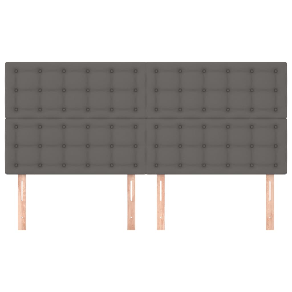 Hoofdbord grijs 180x5x118/128 cm kunstleer is nu te koop bij PeponiXL, paradijselijk wonen!