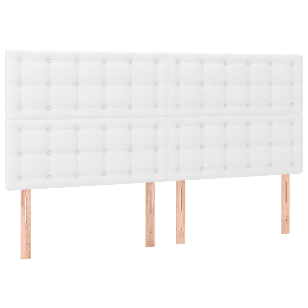 Hoofdbord wit 200x5x118/128 cm kunstleer is nu te koop bij PeponiXL, paradijselijk wonen!
