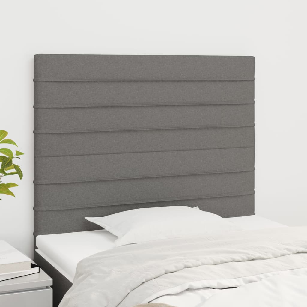 Hoofdbord donkergrijs 80x5x118/128 cm Stof is nu te koop bij PeponiXL, paradijselijk wonen!