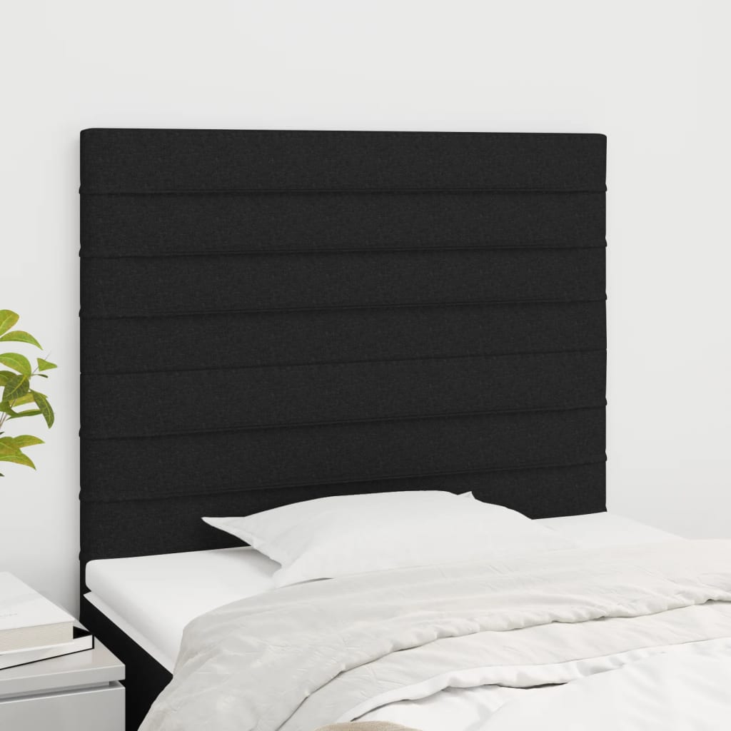 Hoofdbord zwart 80x5x118/128 cm stof is nu te koop bij PeponiXL, paradijselijk wonen!