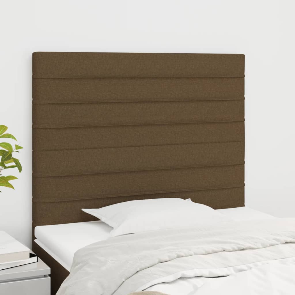 Hoofdbord donkerbruin 90x5x118/128 cm Stof is nu te koop bij PeponiXL, paradijselijk wonen!