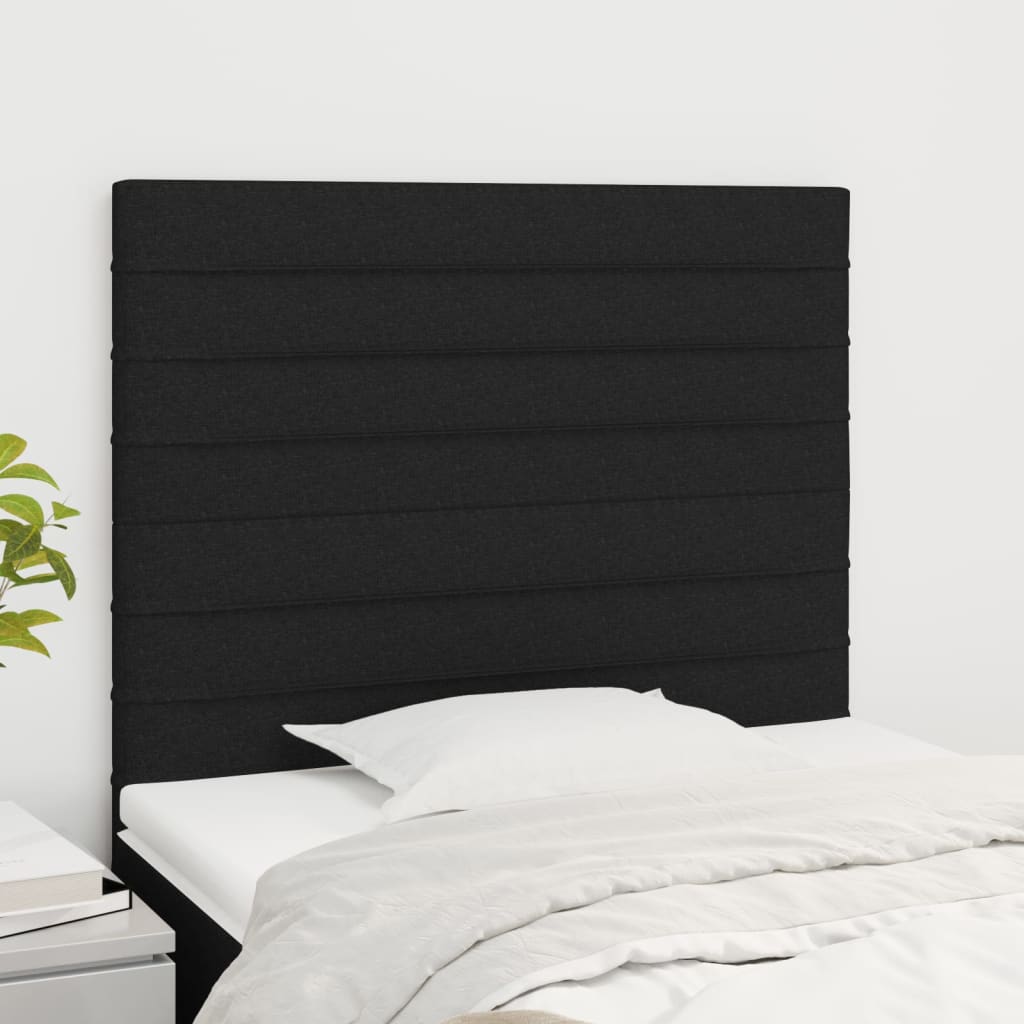 Hoofdbord zwart 100x5x118/128 cm stof is nu te koop bij PeponiXL, paradijselijk wonen!